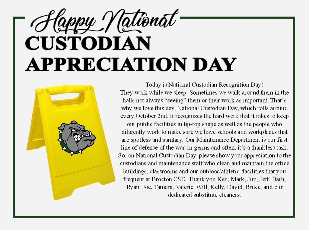 Happy National Custodian Appreciation Day