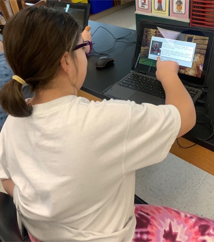 Students playing Minecraft